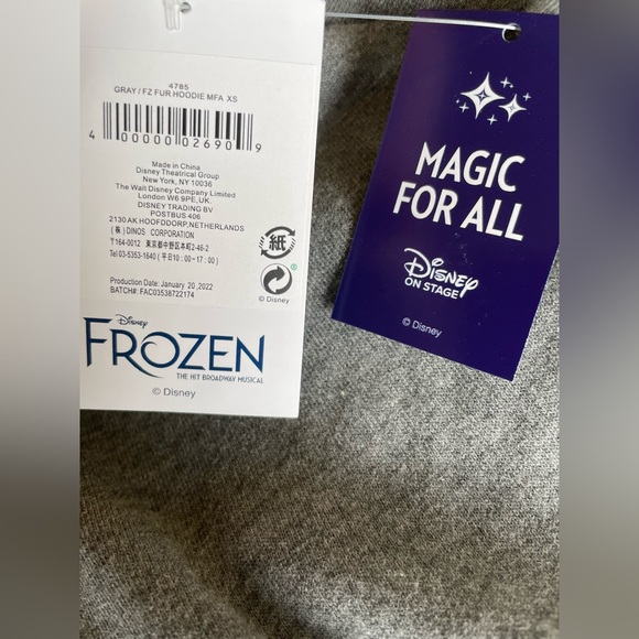 NWT DISNEY FROZEN THE HIT BROADWAY MUSICAL EMBROIDERED FUR RIMMED HOODIE SZ XS - Picture 5 of 14